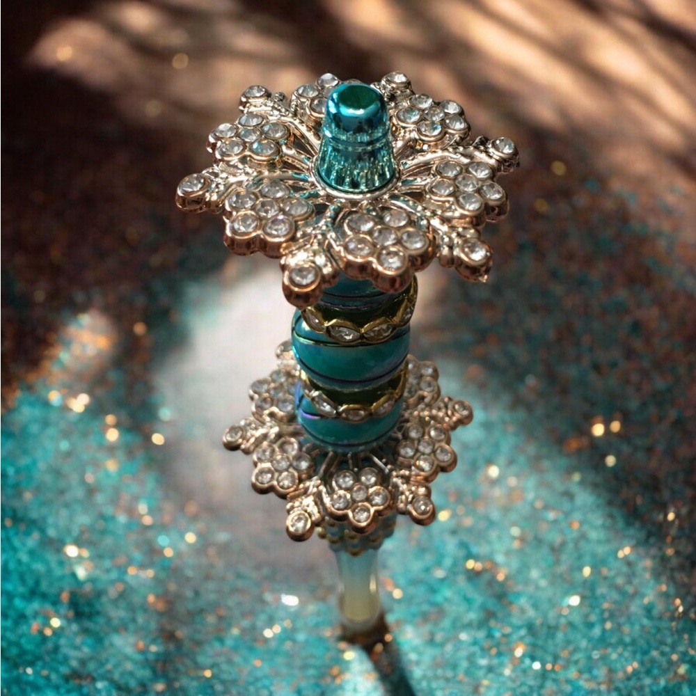 Turquoise and Gold Beaded Ombré Pen